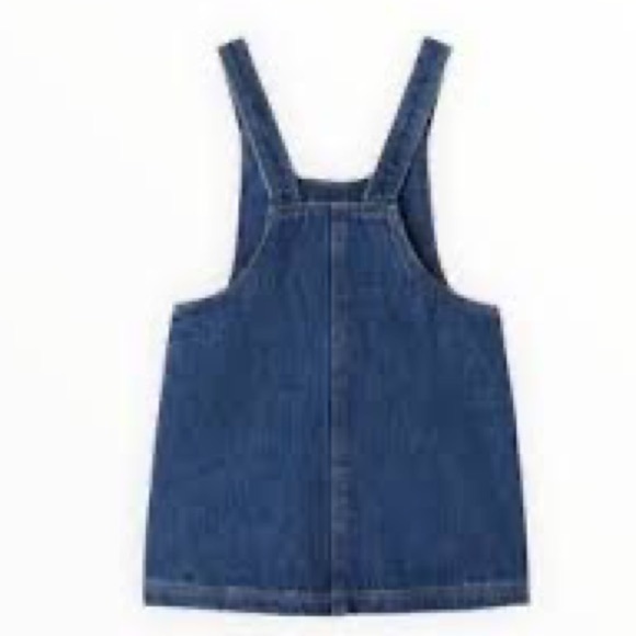 NWT. Zara Girls Blue Snoopy Peanuts Print Denim Overall Dress. Size 12-18. - Picture 6 of 9